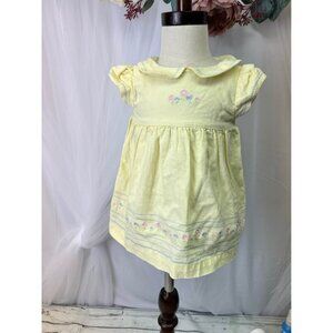 Carter's girls linen blend shortsleeve dress with floral embroidery size 9 month